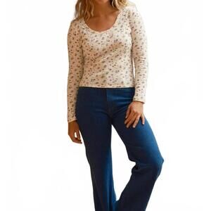 NEW MOLLUSK long sleeve rib tee in lavender floral